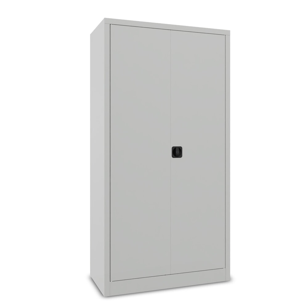 N° de l'image du produit 2 : PAVOY Armoire à portes battantes avec étagère à couvre-chef galvanisée et tringle à vêtements, H x l x P 1 950 x 1 000 x 500 mm, gris clair/gris clair