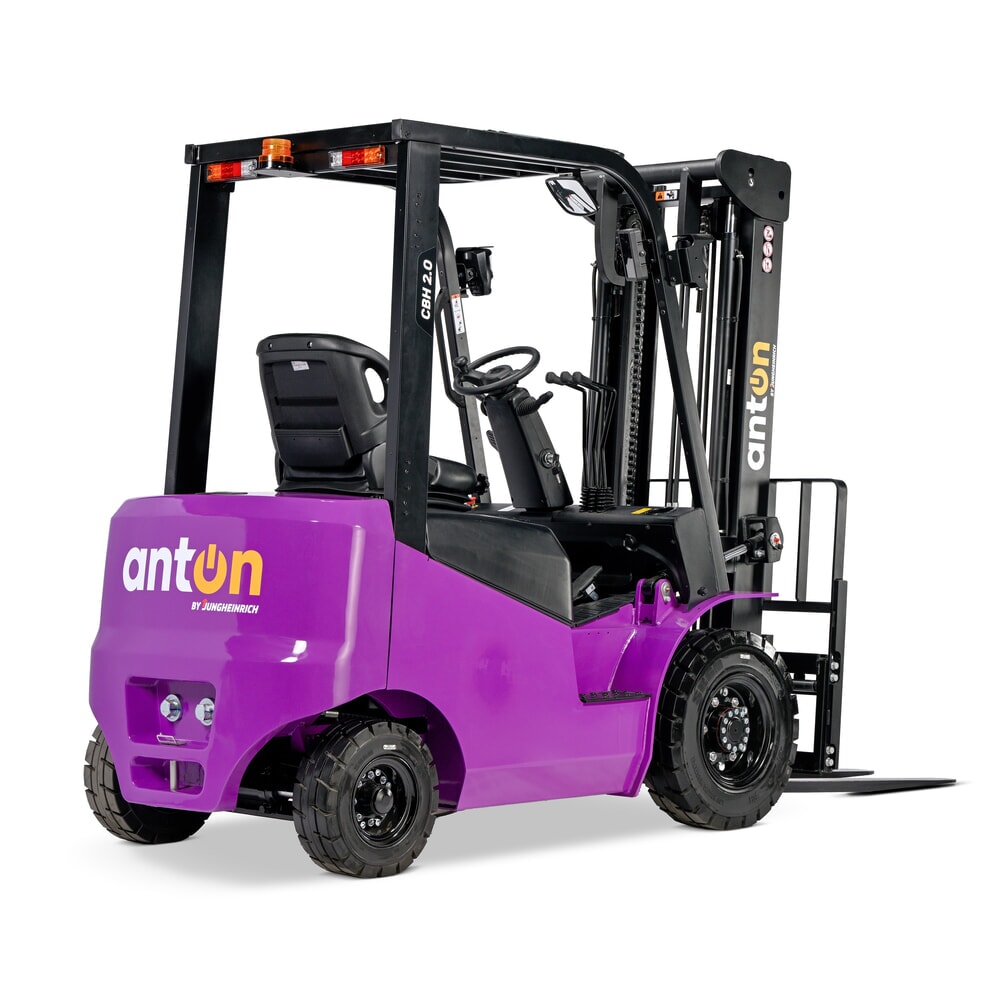 N° de l'image du produit 3 : AntOn by Jungheinrich chariot élévateur électrique CBH 2.0 avec mât télescopique double, hauteur de levage 3 300 mm, capacité de charge 2 000 kg, avec chargeur embarqué