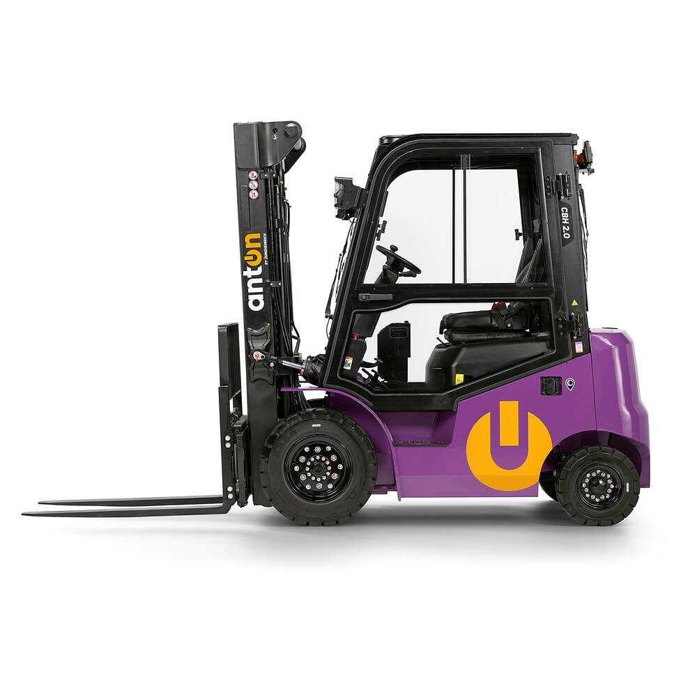 N° de l'image du produit 6 : AntOn by Jungheinrich chariot élévateur électrique CBH 2.0 avec mât télescopique triple, hauteur de levage 4 800 mm, capacité de charge 2 000 kg, cabine intempéries Comfort, avec chargeur embarqué