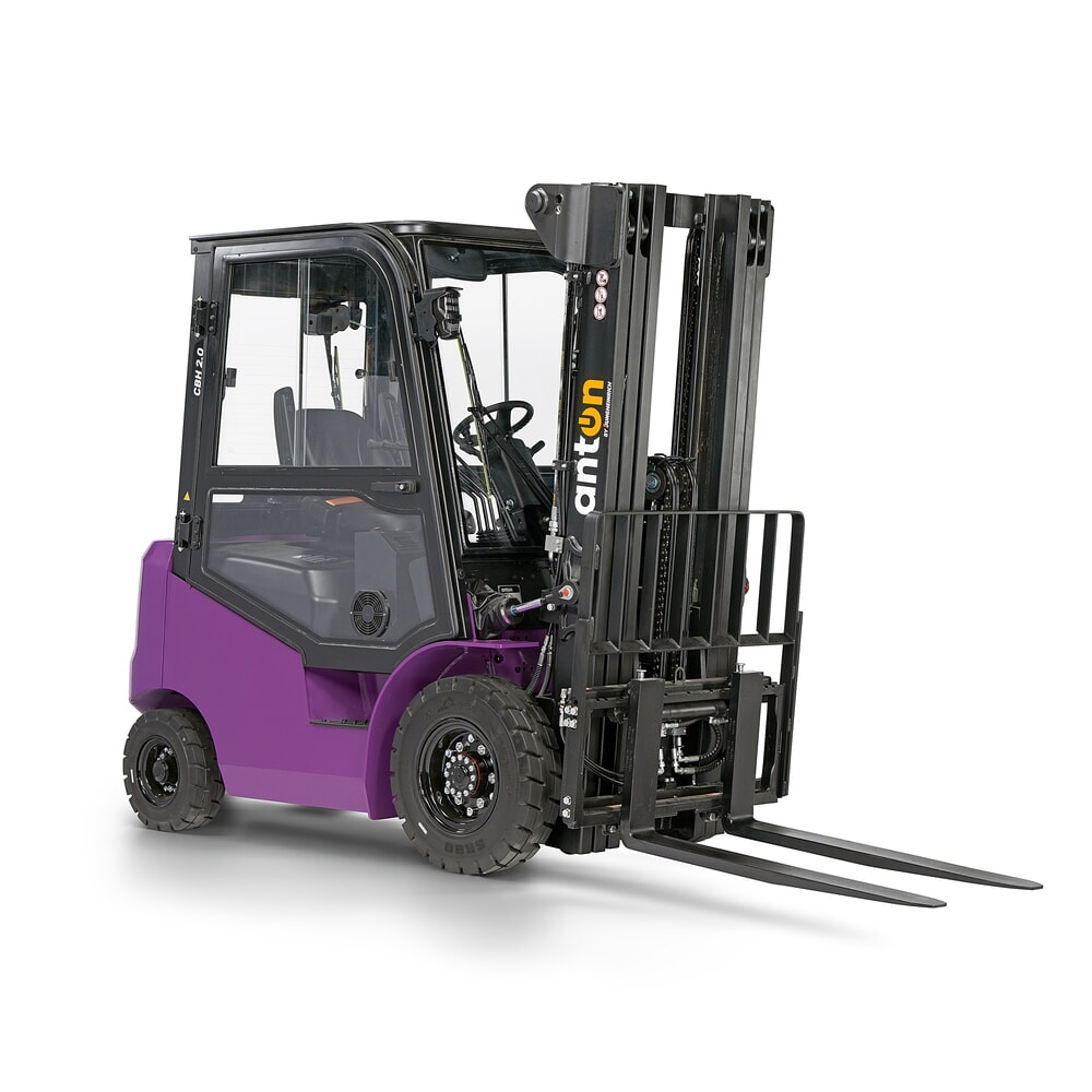 N° de l'image du produit 8 : AntOn by Jungheinrich chariot élévateur électrique CBH 2.0 avec mât télescopique triple, hauteur de levage 4 800 mm, capacité de charge 2 000 kg, cabine intempéries Comfort, avec chargeur embarqué