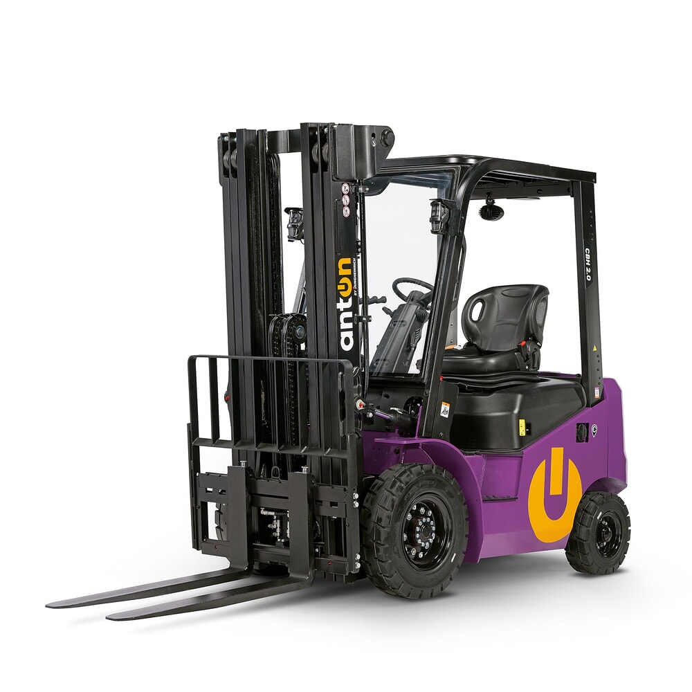 N° de l'image du produit 6 : AntOn by Jungheinrich chariot élévateur électrique CBH 2.0 avec mât télescopique triple, hauteur de levage 4 800 mm, capacité de charge 2 000 kg, cabine intempéries ECO, avec chargeur embarqué