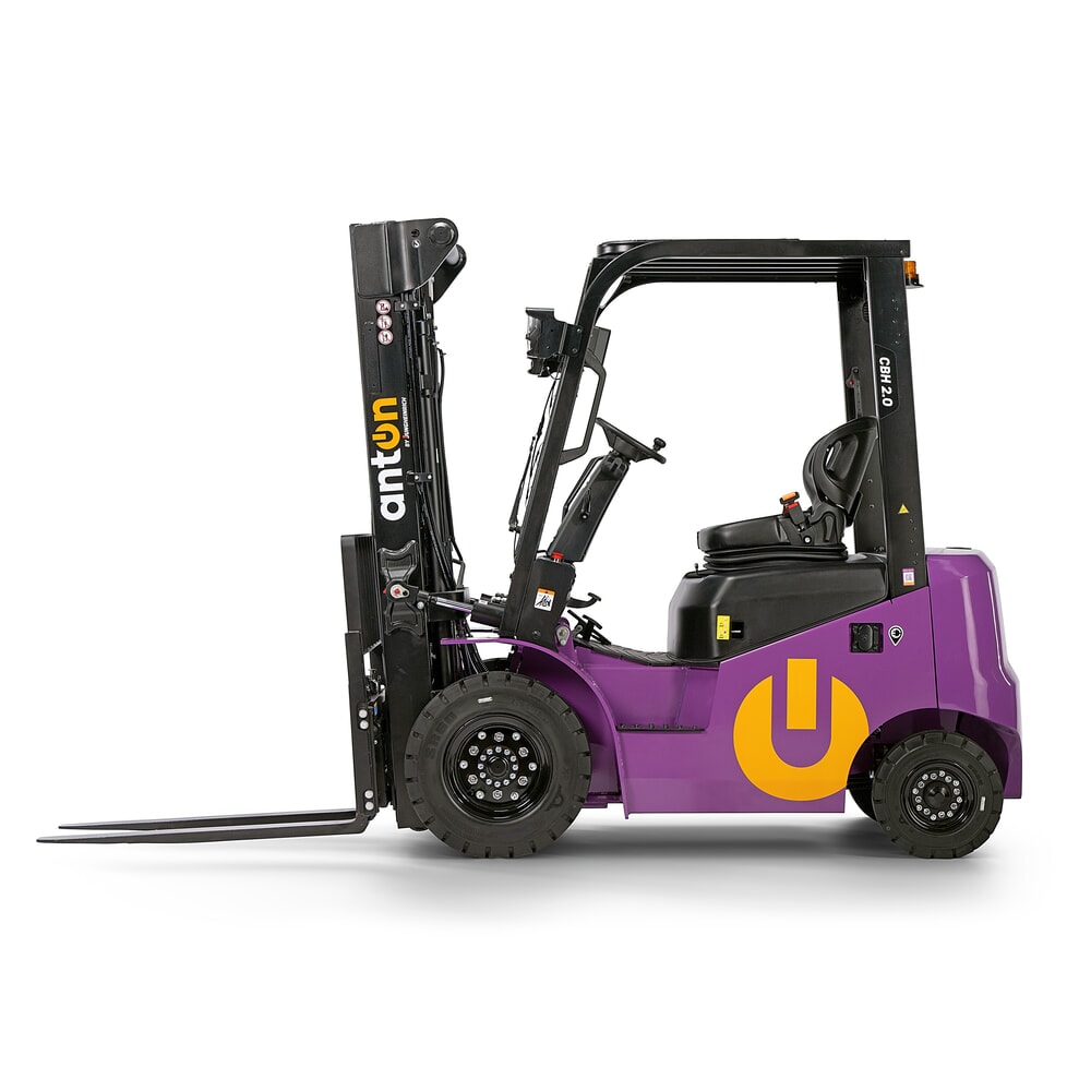 N° de l'image du produit 8 : AntOn by Jungheinrich chariot élévateur électrique CBH 2.0 avec mât télescopique triple, hauteur de levage 4 800 mm, capacité de charge 2 000 kg, cabine intempéries ECO, avec chargeur embarqué