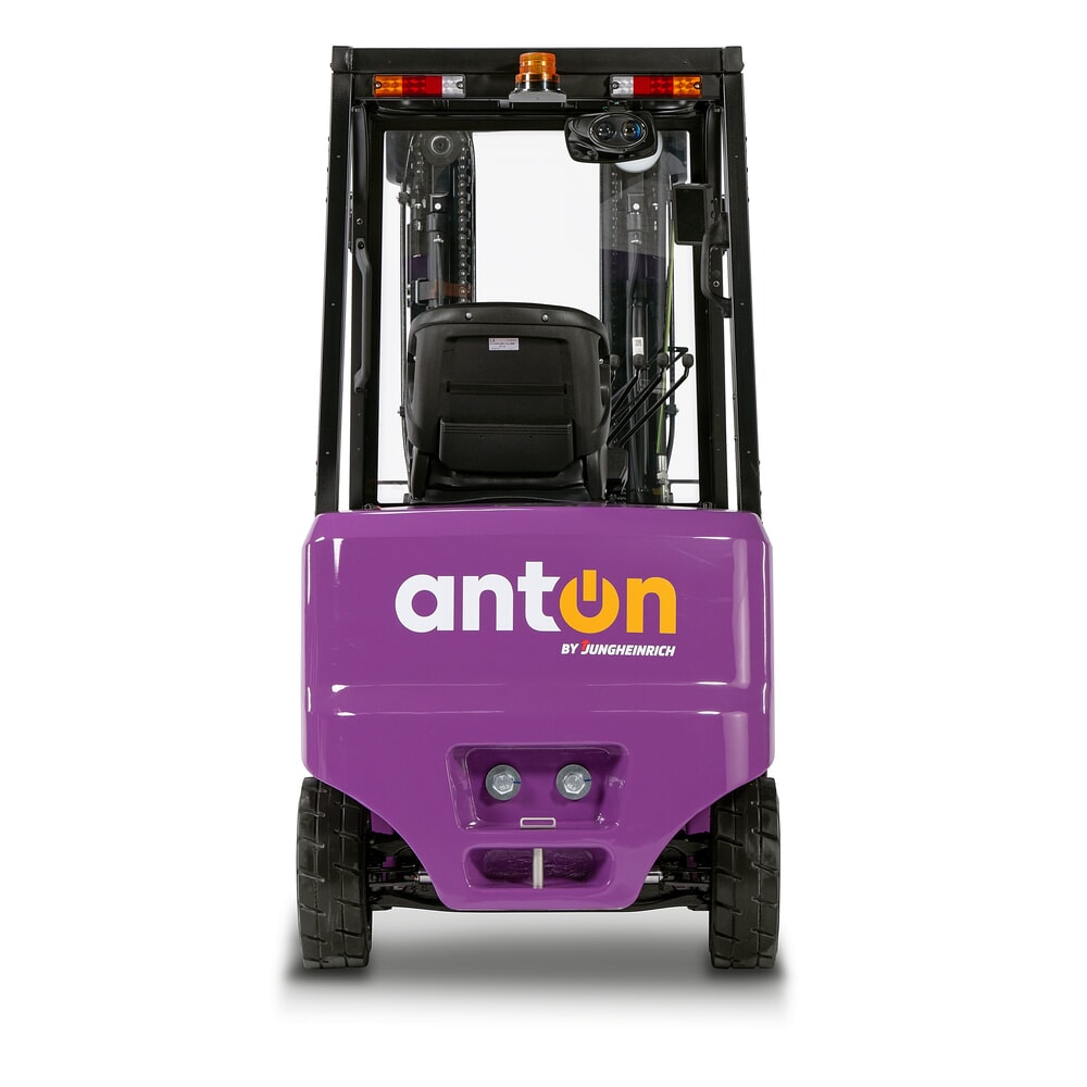 N° de l'image du produit 9 : AntOn by Jungheinrich chariot élévateur électrique CBH 2.0 avec mât télescopique triple, hauteur de levage 4 800 mm, capacité de charge 2 000 kg, cabine intempéries ECO, avec chargeur embarqué
