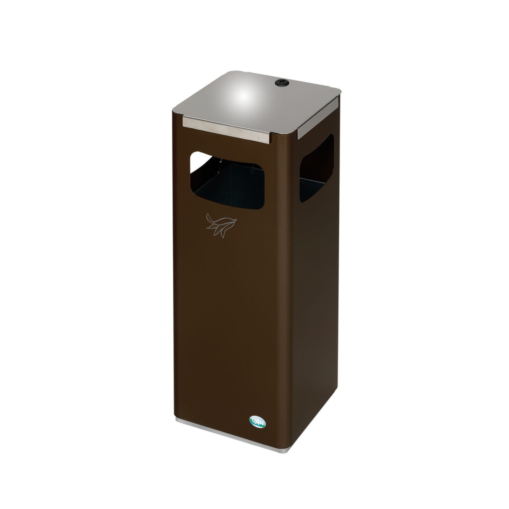 Illustration du produit: Collecteur de recyclage VAR® WSG 25R, pour l’extérieur, avec 3 batteries rechargeables, volume 22 litres, brun sépia