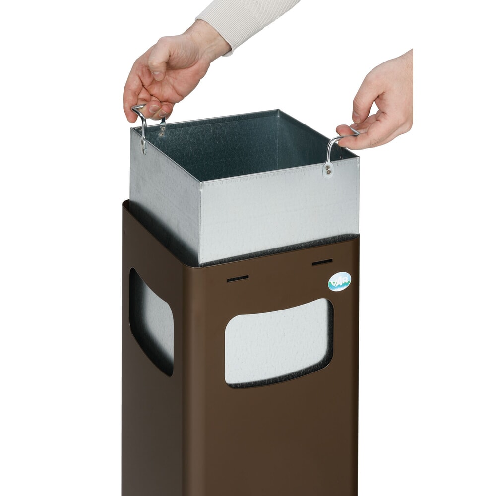 N° de l'image du produit 3 : Collecteur de recyclage VAR® WSG 25R, pour l’extérieur, avec 3 batteries rechargeables, volume 22 litres, brun sépia