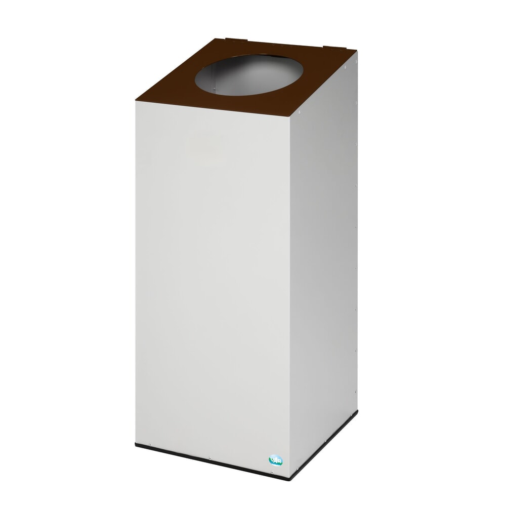 N° de l'image du produit 2 : Collecteur de recyclage VAR® WSG 38, avec anneau de serrage et batterie rechargeable ronde, gris clair, brun sépia