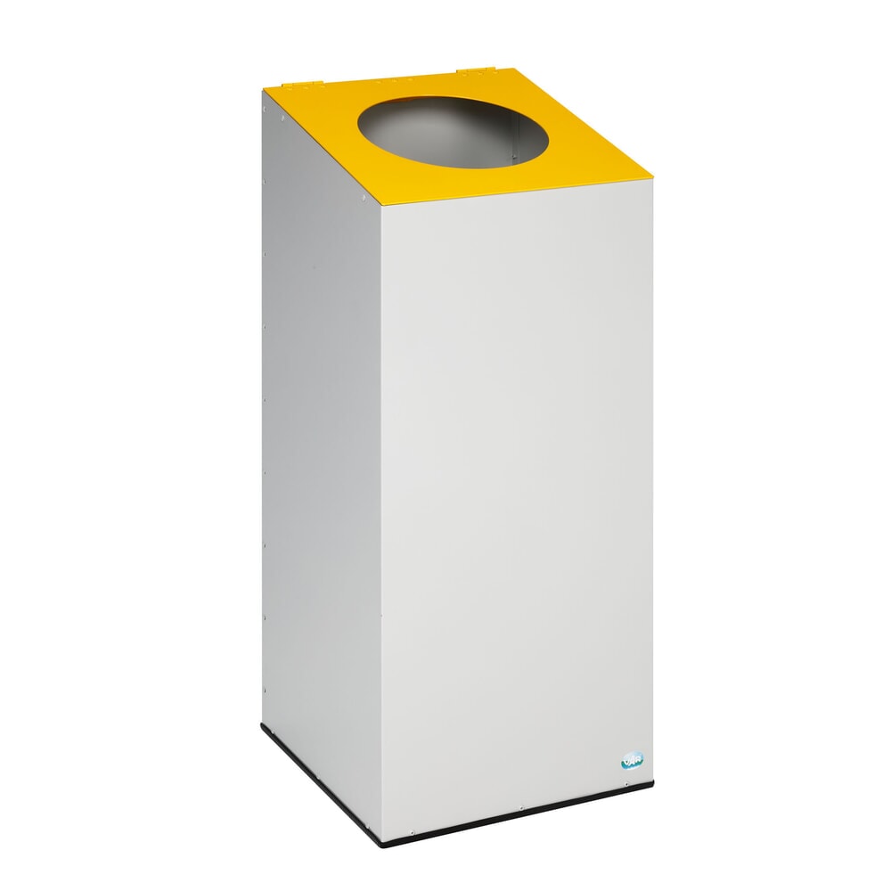 N° de l'image du produit 3 : Collecteur de recyclage VAR® WSG 38, avec anneau de serrage et batterie rechargeable ronde, gris clair, jaune trafic