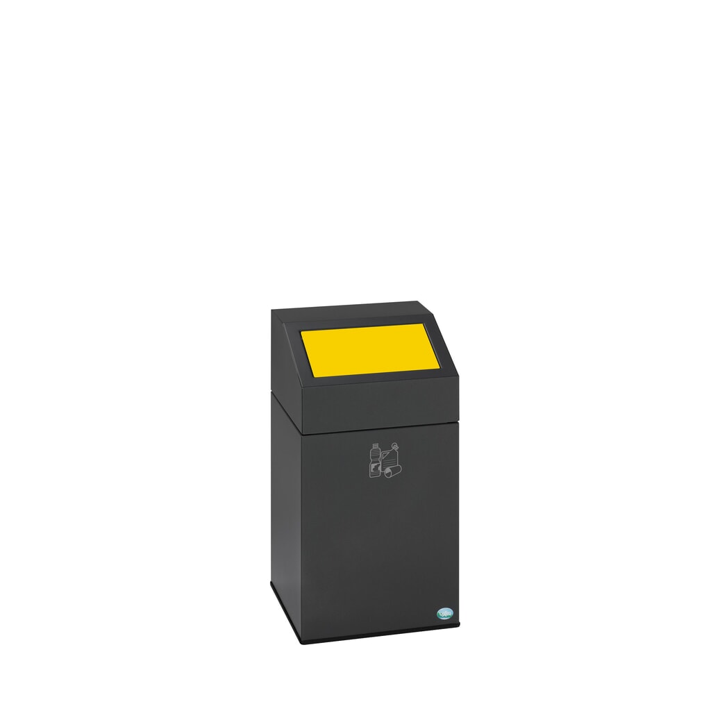 Collecteur de recyclage VAR® WSG 40E, pour l’intérieur, auto-extinguible, capacité 43 litres, gris fer micacé, jaune trafic Illustration du produit: Collecteur de recyclage VAR® WSG 40E, pour l’intérieur, auto-extinguible, capacité 43 litres, gris fer micacé, jaune trafic