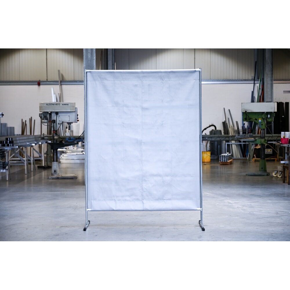 N° de l'image du produit 1 : Écran de protection pour soudeur, housse de protection thermique / contre les éclaboussures conforme DIN EN 13501-1, lxH 1 400 x 2 000 mm, gris/argent