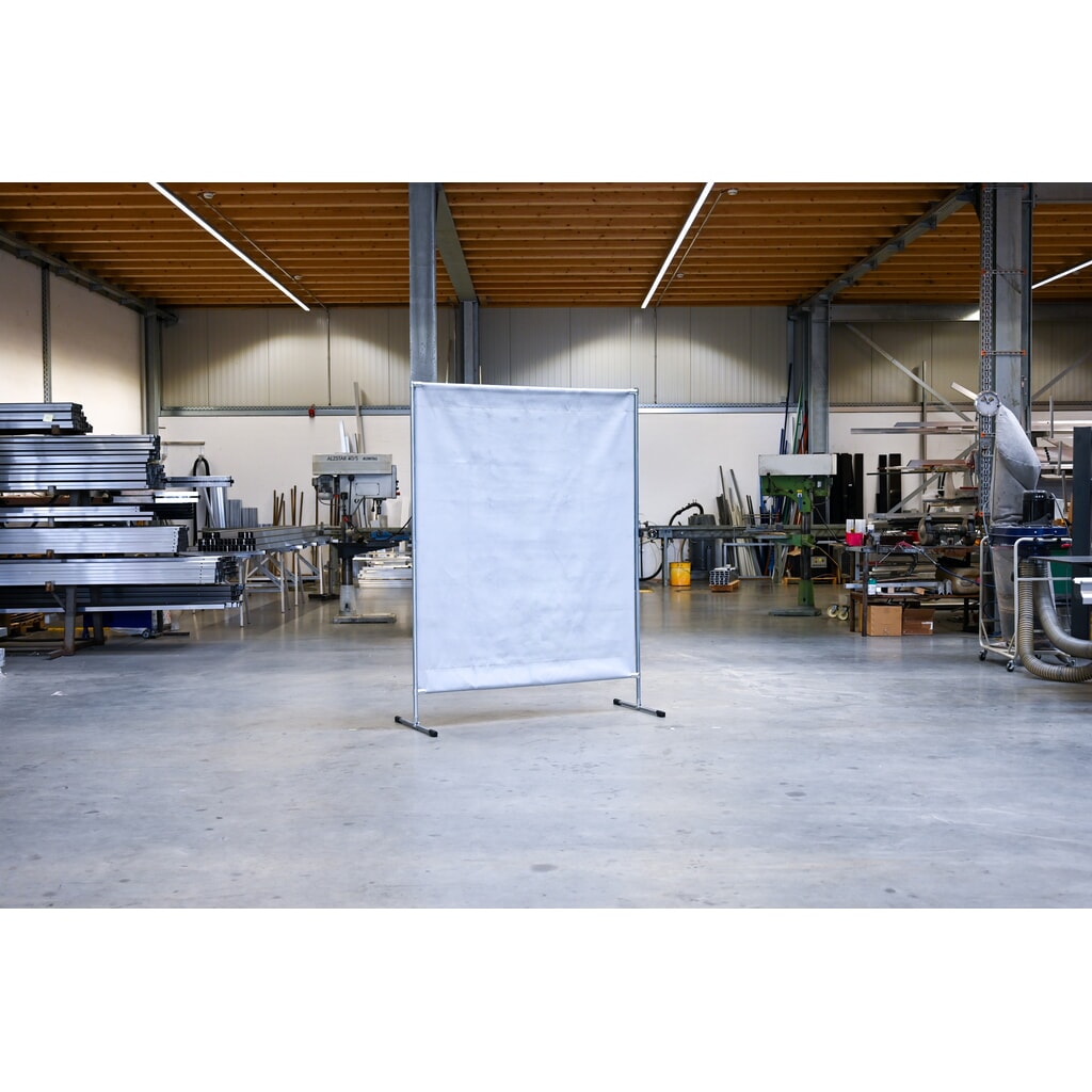 Écran de protection pour soudeur, housse de protection thermique / contre les éclaboussures conforme DIN EN 13501-1, lxH 1 400 x 2 000 mm, gris/argent N° de l'image du produit 4 : Écran de protection pour soudeur, housse de protection thermique / contre les éclaboussures conforme DIN EN 13501-1, lxH 1 400 x 2 000 mm, gris/argent