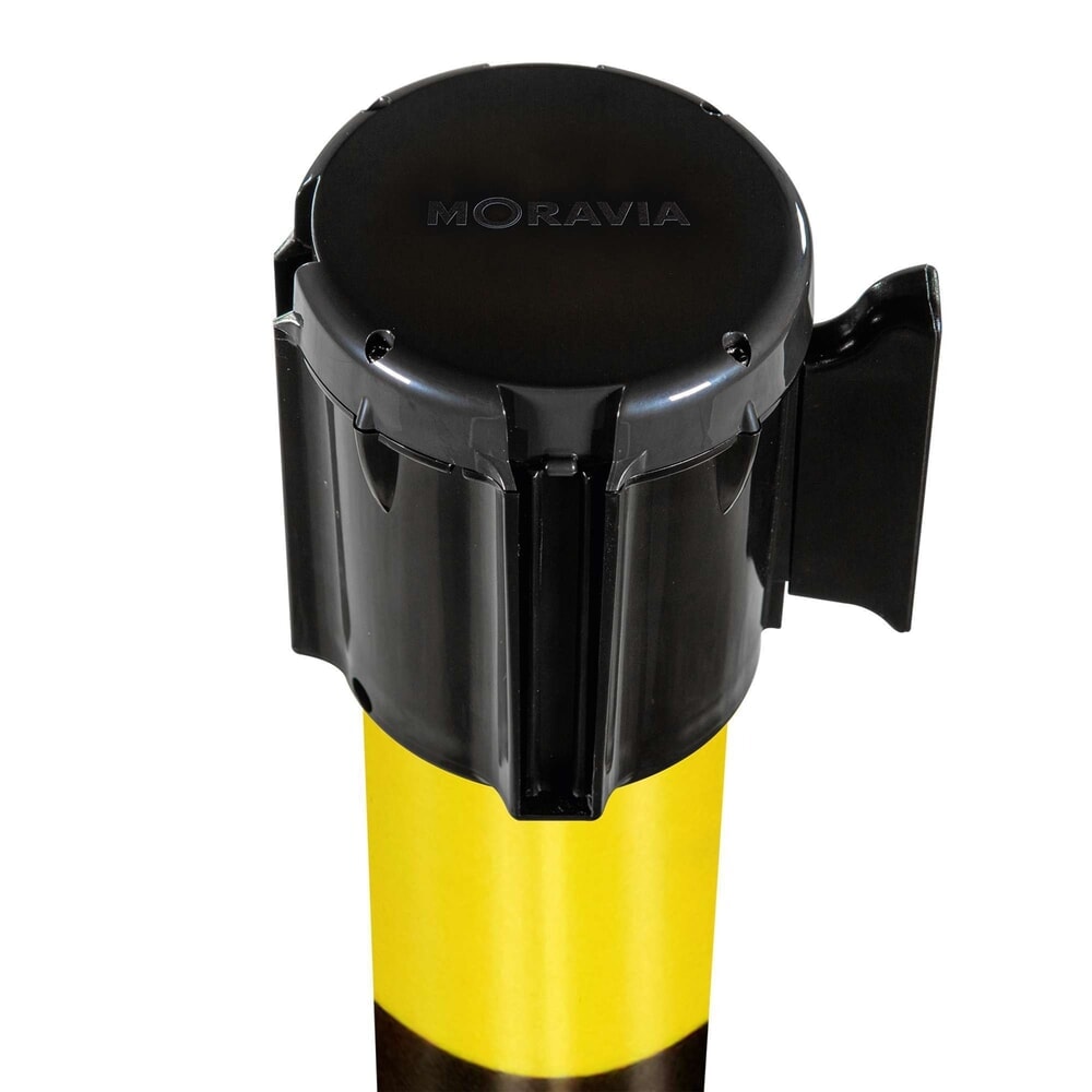 N° de l'image du produit 2 : Potelet d’avertissement à ruban étirable Moravia, hauteur mm 950, noir/jaune