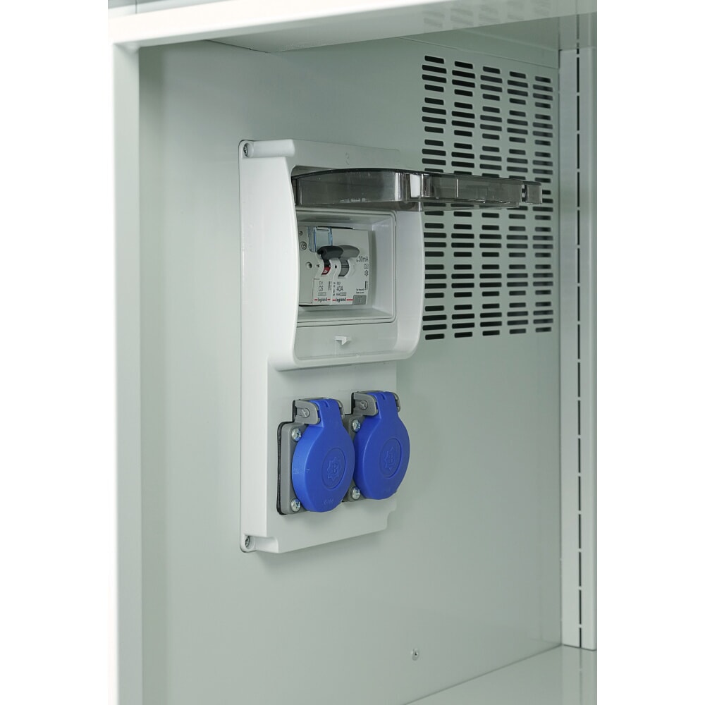 N° de l'image du produit 3 : Thur Metall Armoire de charge pour batteries, Outdoor IP 44, H x l x P 2 000 mm x 600 mm x 500 mm, serrure KEY, bleu clair