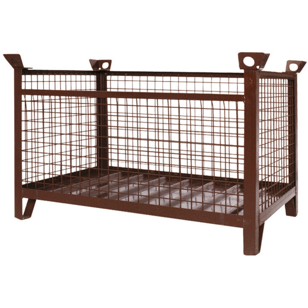 Illustration du produit: Palette empilable à caisse grillagée industrielle Eichinger®, 1 500 kg, long. x larg. x haut. 1 000 x 800 x 750 mm, brun chocolat