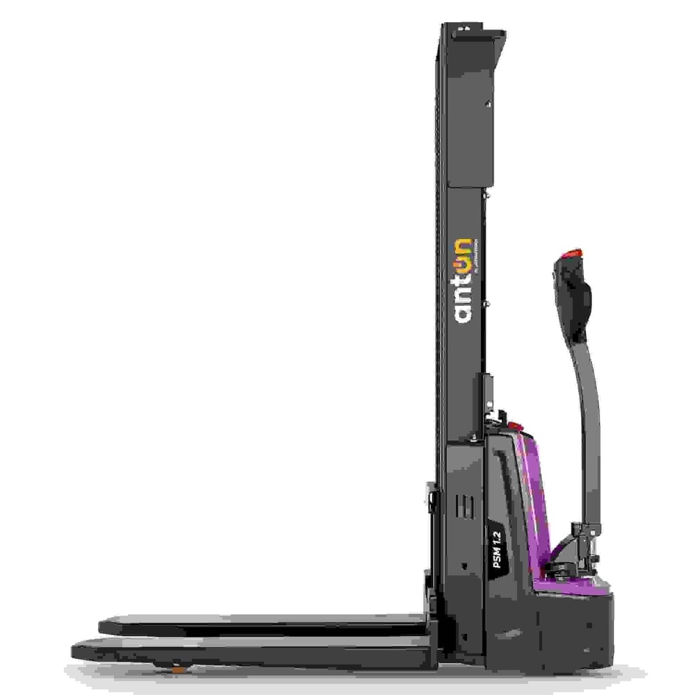 N° de l'image du produit 5 : AntOn by Jungheinrich gerbeur électrique PSM 1.2, avec mât télescopique double, capacité de charge 1 200 kg, hauteur de levage 2 522 mm