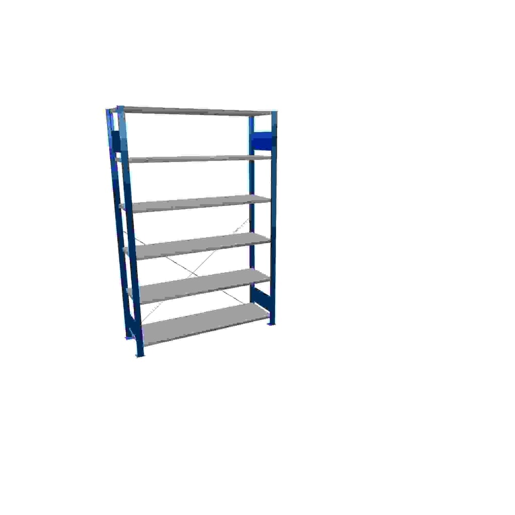 Illustration du produit: SCHULTE Rayonnage à tablettes, bleu gentiane / galvanisé, avec 6 tablettes en tôle d’acier, charge par tablette 150 kg, HxlxP 2 000 x 1 360 x 436 mm