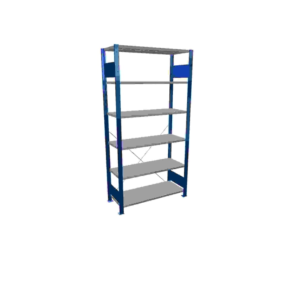 SCHULTE Rayonnage à tablettes, bleu gentiane / galvanisé, avec 6 tablettes en tôle d’acier, charge par tablette 150 kg, HxlxP 2 000 x 1 060 x 436 mm Illustration du produit: SCHULTE Rayonnage à tablettes, bleu gentiane / galvanisé, avec 6 tablettes en tôle d’acier, charge par tablette 150 kg, HxlxP 2 000 x 1 060 x 436 mm
