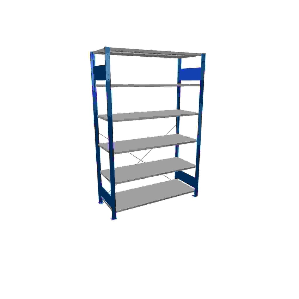SCHULTE Rayonnage à tablettes, bleu gentiane / galvanisé, avec 6 tablettes en tôle d’acier, charge par tablette 150 kg, HxlxP 2 000 x 1 360 x 536 mm Illustration du produit: SCHULTE Rayonnage à tablettes, bleu gentiane / galvanisé, avec 6 tablettes en tôle d’acier, charge par tablette 150 kg, HxlxP 2 000 x 1 360 x 536 mm