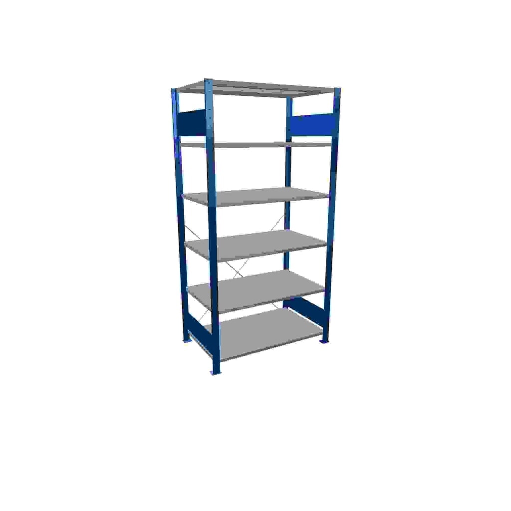 SCHULTE Rayonnage à tablettes, bleu gentiane / galvanisé, avec 6 tablettes en tôle d’acier, charge par tablette 150 kg, HxlxP 2 000 x 1 060 x 636 mm Illustration du produit: SCHULTE Rayonnage à tablettes, bleu gentiane / galvanisé, avec 6 tablettes en tôle d’acier, charge par tablette 150 kg, HxlxP 2 000 x 1 060 x 636 mm