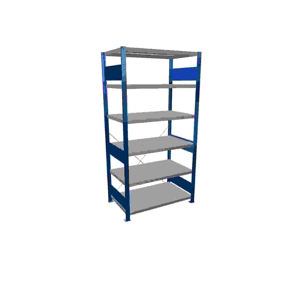 SCHULTE Rayonnage à tablettes, bleu gentiane / galvanisé, avec 6 tablettes en tôle d’acier, charge par tablette 330 kg, HxlxP 2 000 x 1 060 x 636 mm Illustration du produit: SCHULTE Rayonnage à tablettes, bleu gentiane / galvanisé, avec 6 tablettes en tôle d’acier, charge par tablette 330 kg, HxlxP 2 000 x 1 060 x 636 mm
