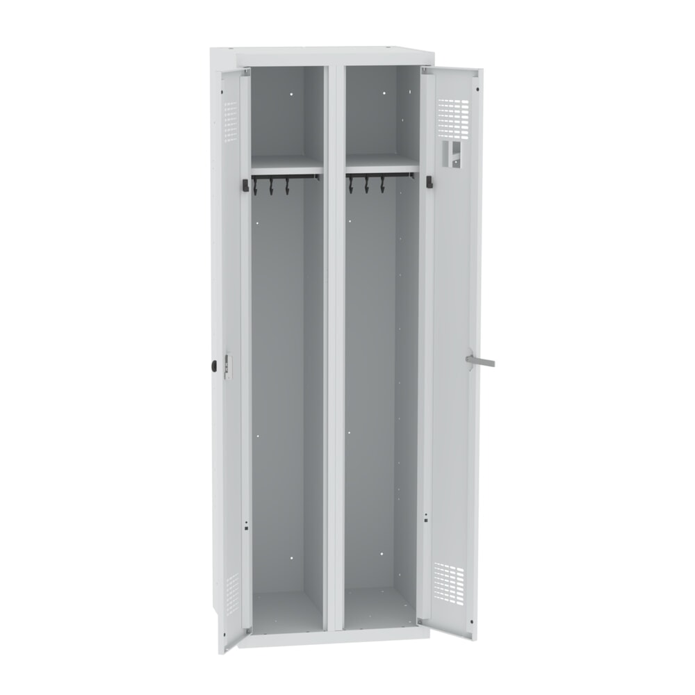 N° de l'image du produit 5 : Steinbock® casier double, 1 compartiment, serrure à cylindre, H x l x P 1 800 x 600 x 500 mm, gris clair / gris clair