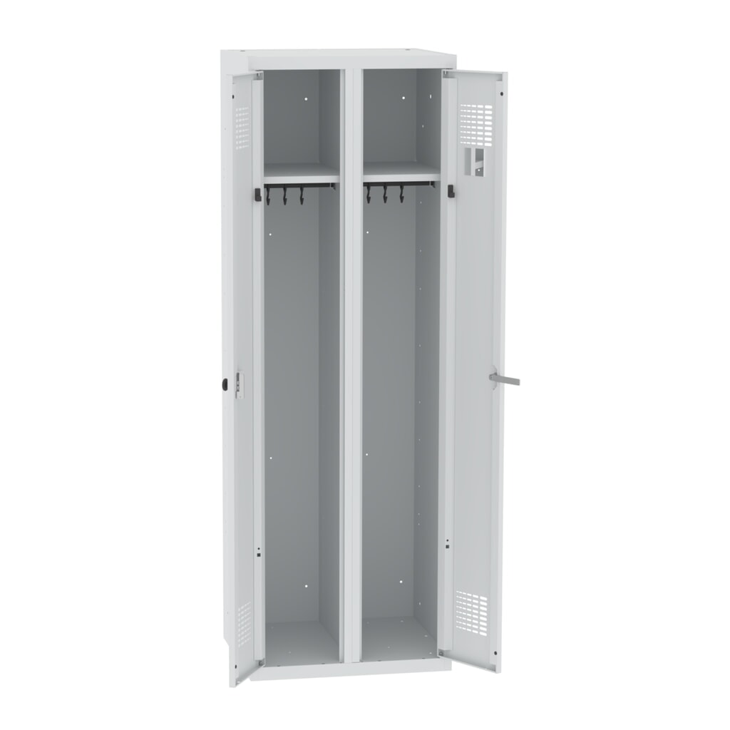 Steinbock® casier double, 1 compartiment, fermeture à pêne tournant, H x l x P 1 800 x 600 x 500 mm, gris clair / gris clair Illustration du produit: Steinbock® casier double, 1 compartiment, fermeture à pêne tournant, H x l x P 1 800 x 600 x 500 mm, gris clair / gris clair