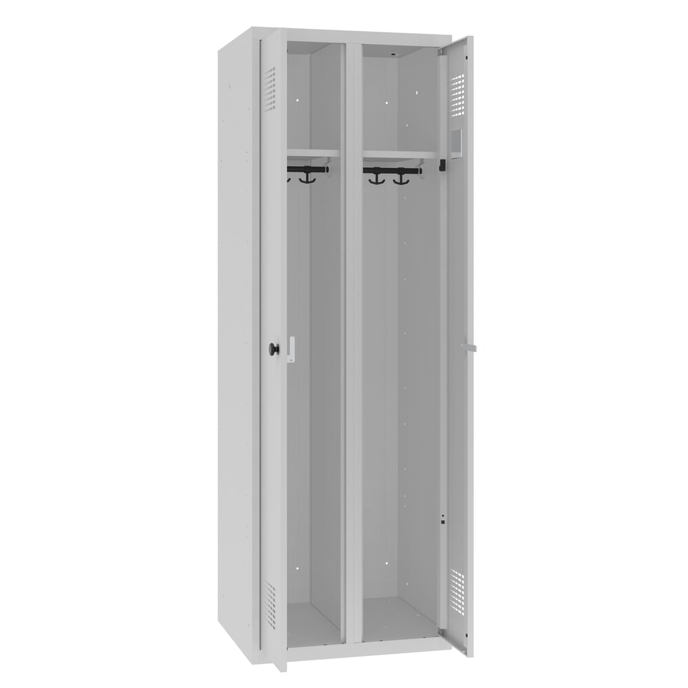 N° de l'image du produit 6 : Steinbock® casier double, 1 compartiment, serrure à cylindre, H x l x P 1 800 x 600 x 500 mm, gris clair / gris clair