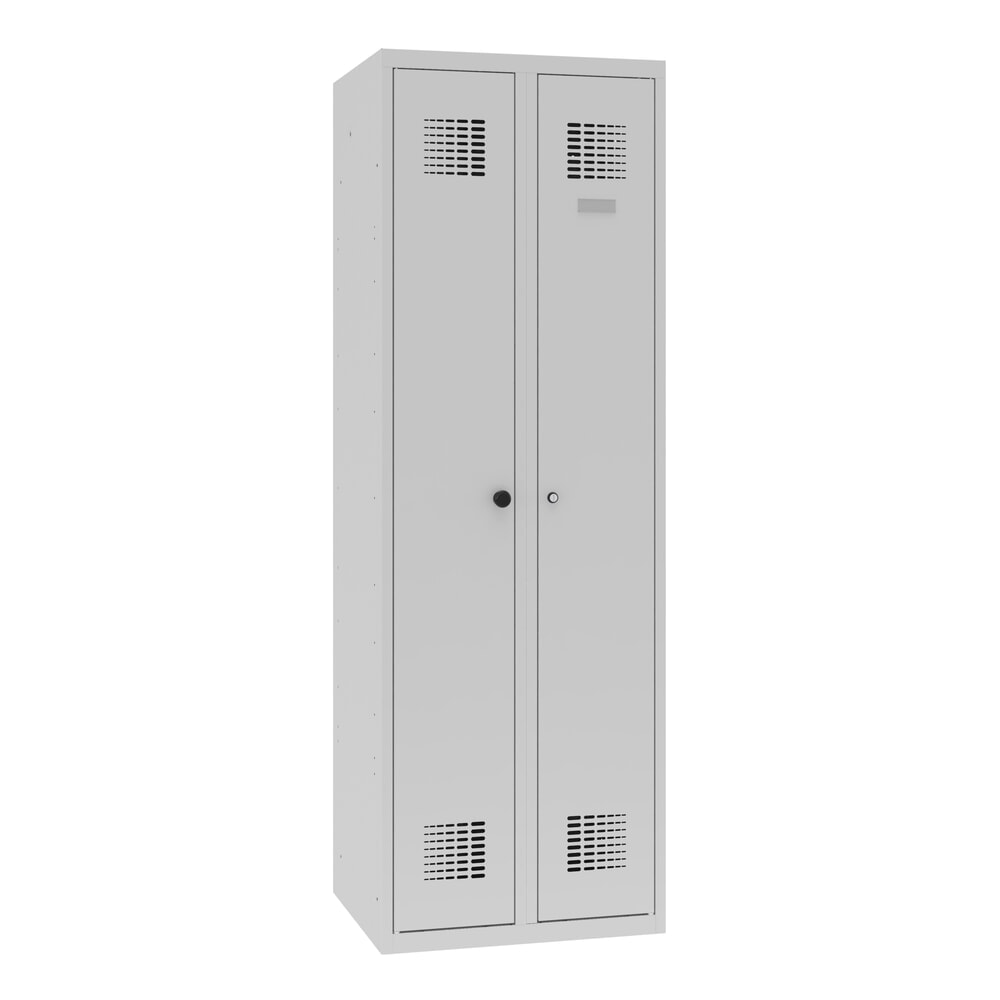 N° de l'image du produit 7 : Steinbock® casier double, 1 compartiment, serrure à cylindre, H x l x P 1 800 x 600 x 500 mm, gris clair / gris clair