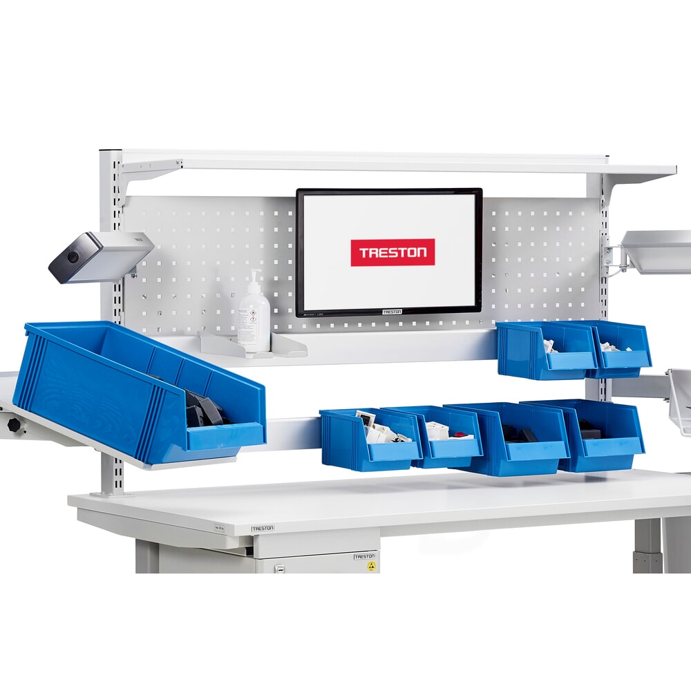 N° de l'image du produit 3 : Bras porte-écran pour table de travail TRESTON TED, capacité de charge 7 kg, longueur de bras 2x 200 mm
