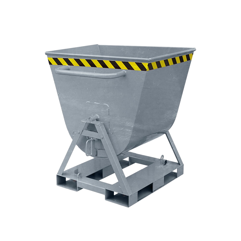N° de l'image du produit 1 : Eichinger® Benne basculante basculable des 2 côtés, accessible des 4 côtés, 500 kg, 300 litres galvanisée à chaud