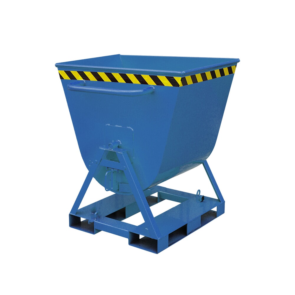 N° de l'image du produit 1 : Eichinger® Benne basculante basculable des 2 côtés, accessible des 4 côtés, 500 kg, 300 litres bleu gentiane