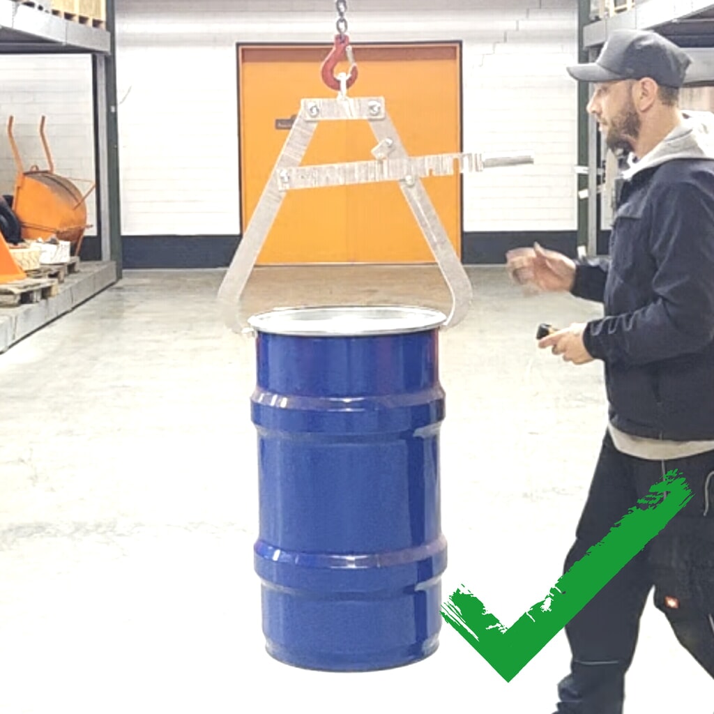 Pince à fûts Eichinger® pour grue, 1 x fût horizontal galvanisé à chaud N° de l'image du produit 6 : Pince à fûts Eichinger® pour grue, 1 x fût horizontal galvanisé à chaud