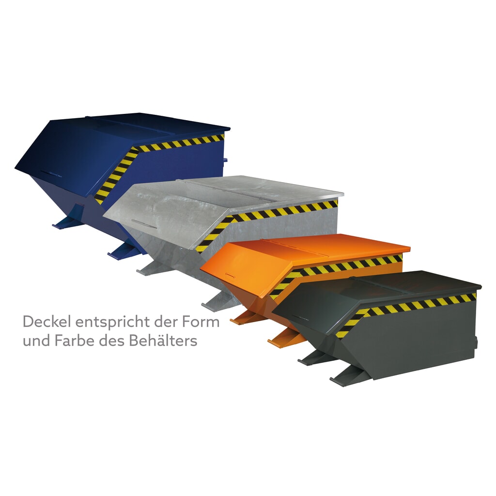 Illustration du produit: Couvercle pour conteneur pour matériaux de construction avec fond rabattable Eichinger®, capacité 1 m³