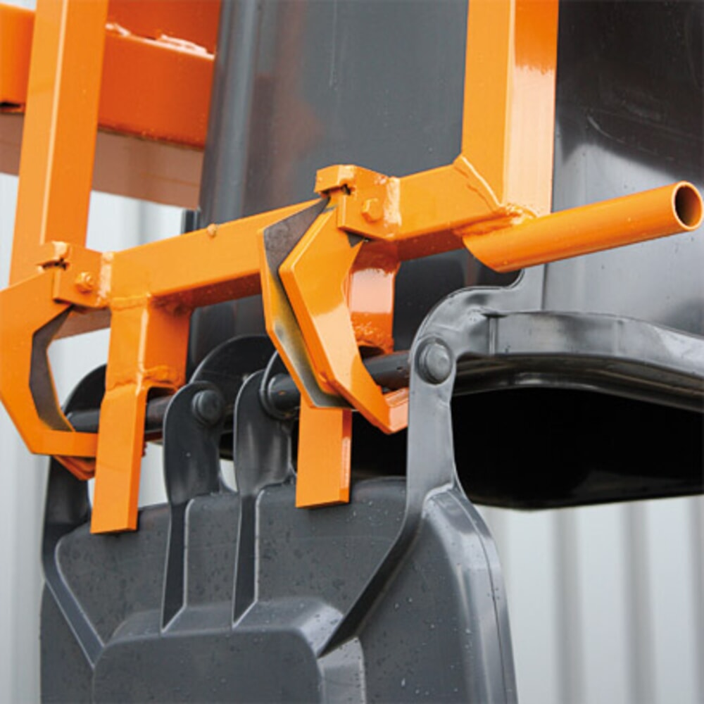 N° de l'image du produit 4 : Eichinger® Basculeur de poubelle pour poubelles d’ordures ménagères, 600 kg, poubelle de 80 ou 120 litres orangé pur