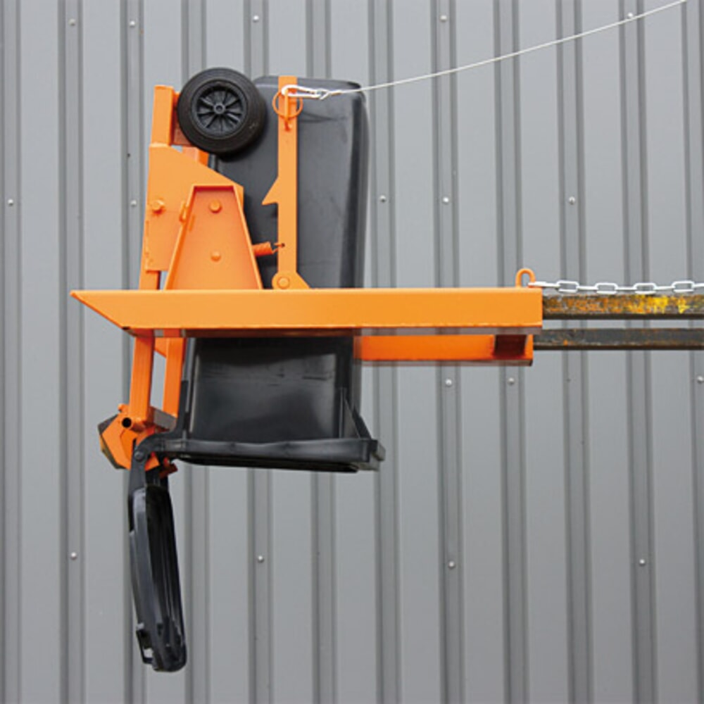 N° de l'image du produit 5 : Eichinger® Basculeur de poubelle pour poubelles d’ordures ménagères, 600 kg, poubelle de 80 ou 120 litres orangé pur
