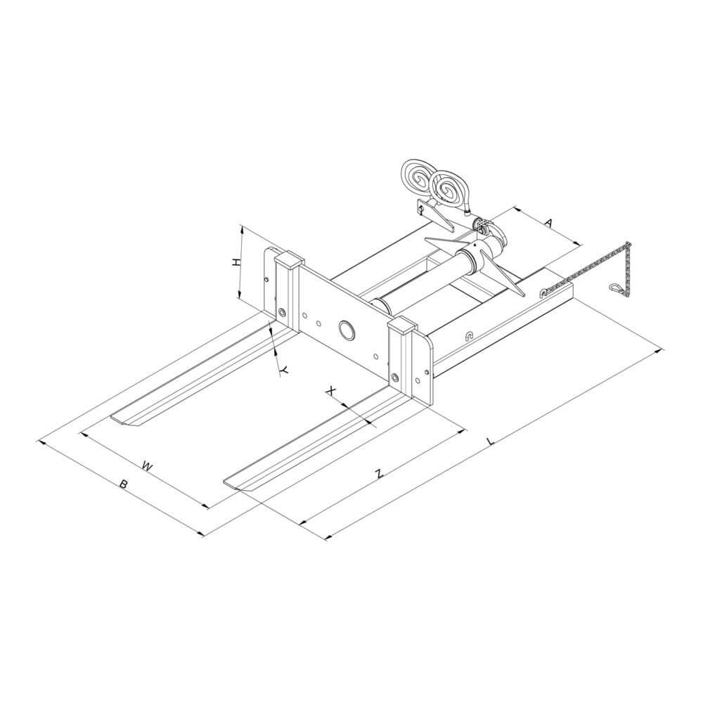 N° de l'image du produit 6 : Eichinger® Basculeur de benne hydraulique pour conteneur avec fourreaux, 1 500 kg, orangé pur