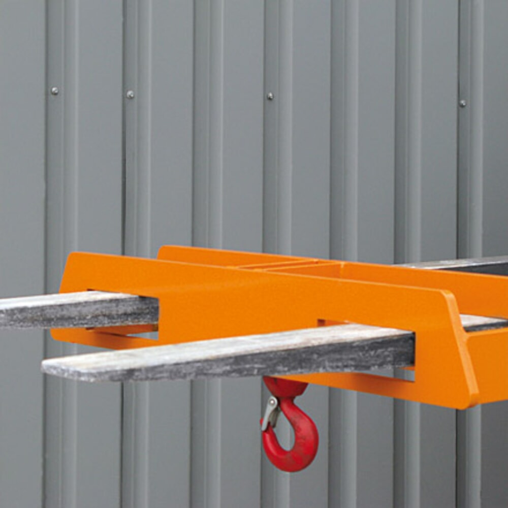 N° de l'image du produit 3 : Eichinger® Rehausse de chariot pour crochet de levage sur deux bras de fourche, 2 500 kg, orangé pur