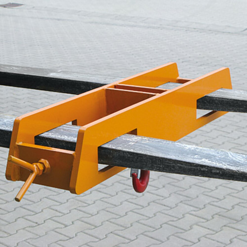 N° de l'image du produit 4 : Eichinger® Rehausse de chariot pour crochet de levage sur deux bras de fourche, 2 500 kg, orangé pur