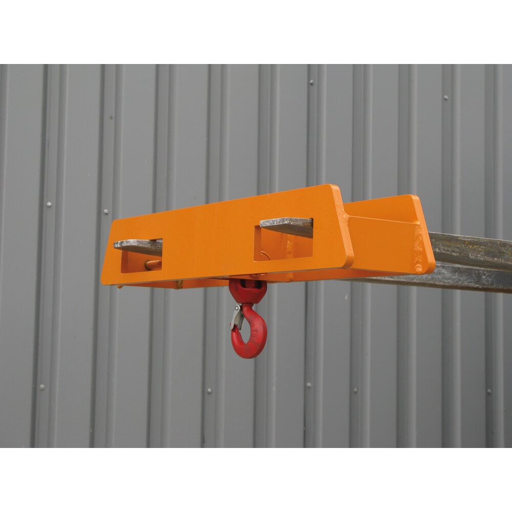N° de l'image du produit 6 : Eichinger® Rehausse de chariot pour crochet de levage sur deux bras de fourche, 2 500 kg, orangé pur