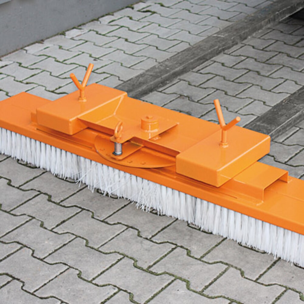 N° de l'image du produit 3 : Eichinger® Balai pour chariot élévateur, chargeur à roues, etc., largeur 1 000 mm orangé pur