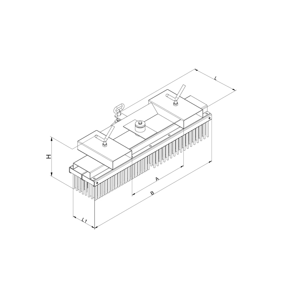 N° de l'image du produit 6 : Eichinger® Balai pour chariot élévateur, chargeur à roues, etc., largeur 1 000 mm orangé pur