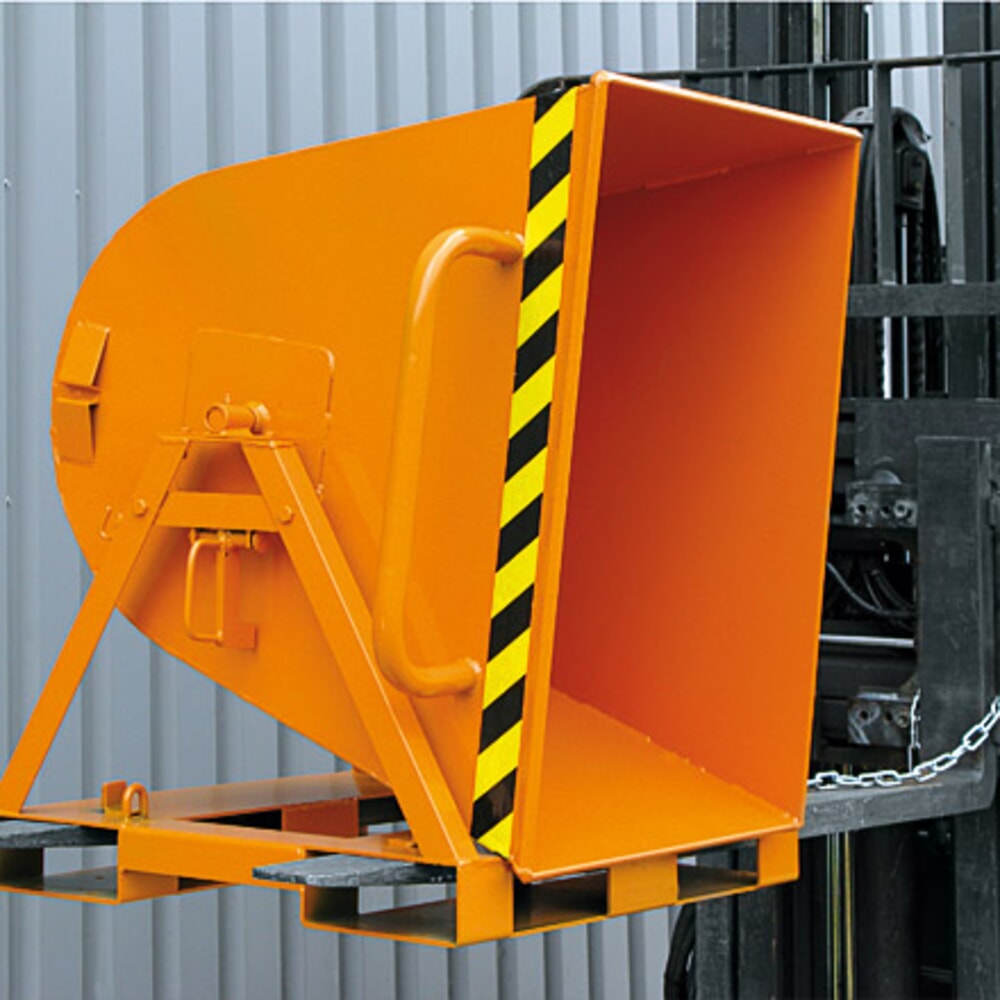 N° de l'image du produit 4 : Eichinger® Benne basculante basculable des 2 côtés, accessible des 4 côtés, 500 kg, 600 litres orangé pur