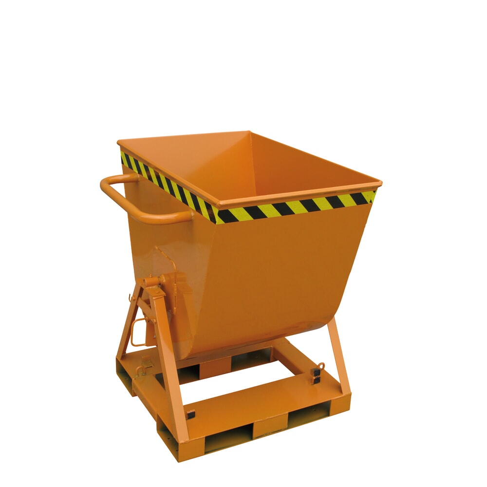 N° de l'image du produit 6 : Eichinger® Benne basculante basculable des 2 côtés, accessible des 4 côtés, 500 kg, 600 litres orangé pur