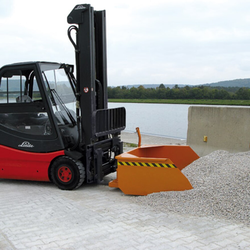 N° de l'image du produit 4 : Eichinger® Pelle godet avec passage de fourche pour chariot élévateur, 1 500 kg, 300 litres orangé pur