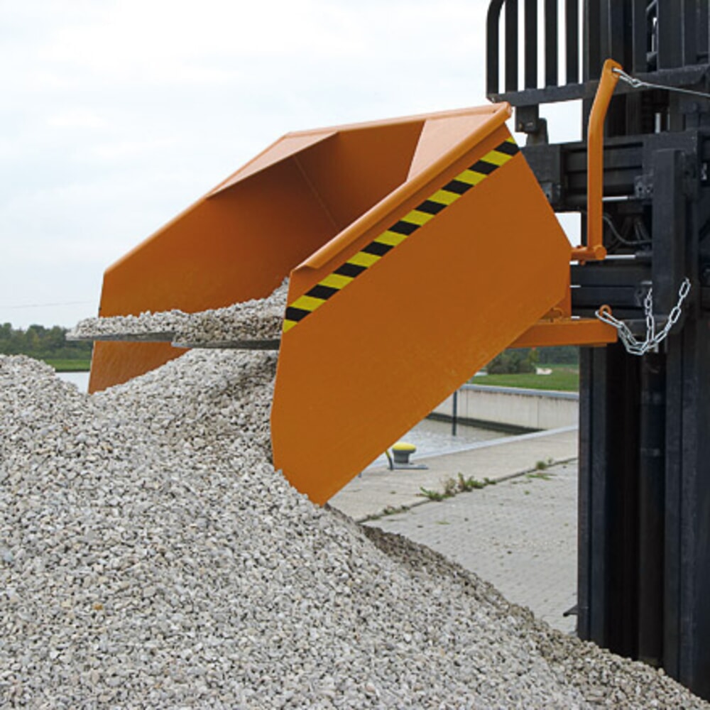 N° de l'image du produit 5 : Eichinger® Pelle godet avec passage de fourche pour chariot élévateur, 1 500 kg, 300 litres orangé pur