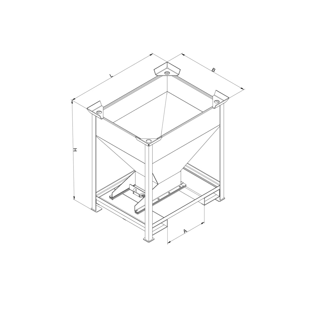 N° de l'image du produit 6 : Eichinger® Conteneur silo avec trappe coulissante de dosage sur la trémie de sortie, 300 litres orangé pur
