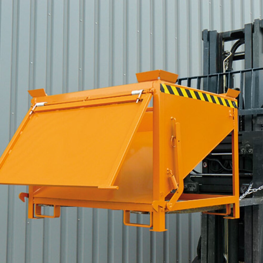 N° de l'image du produit 4 : Eichinger® Conteneur silo avec clapet de déversement de grande surface, 300 litres orangé pur
