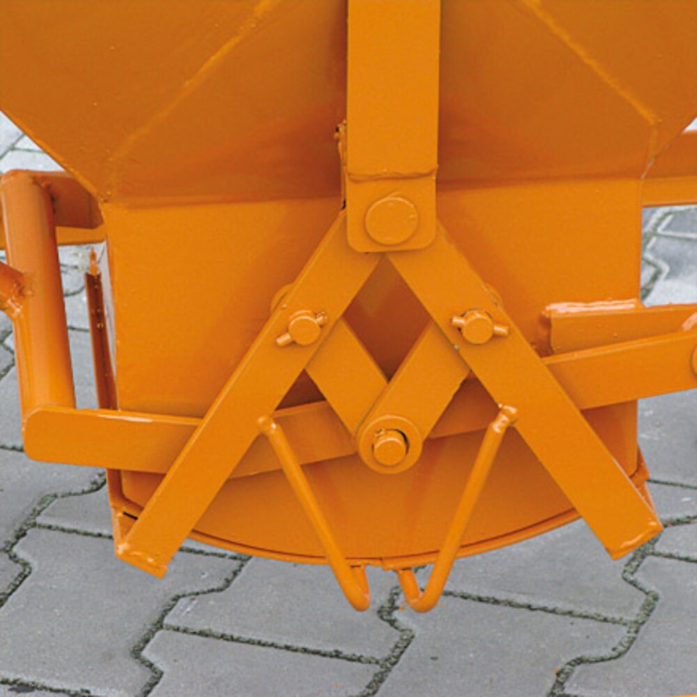 N° de l'image du produit 4 : Eichinger® Conteneur silo sur roulettes, sorti centrale commandée par levier, 300 litres, orangé pur