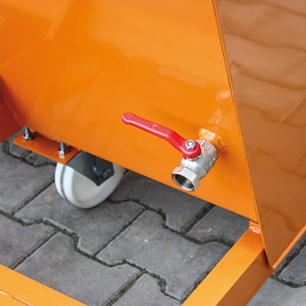 N° de l'image du produit 2 : Eichinger® Benne basculante à copeaux avec tamis et robinet de vidange, 1 000 kg, 300 litres, bleu gentiane