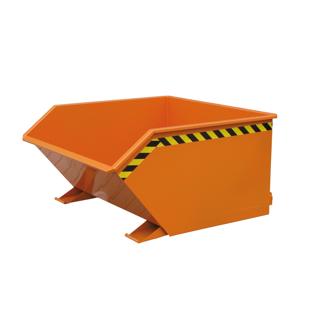 N° de l'image du produit 1 : Eichinger® Benne basculante à copeaux avec tamis et robinet de vidange, 1 000 kg, 750 litres, orangé pur