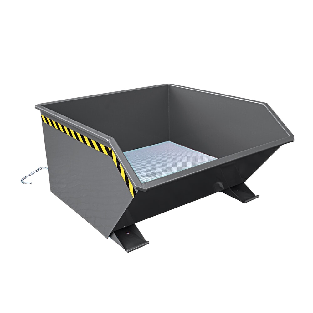 N° de l'image du produit 1 : Eichinger® Benne à copeaux à fond en tôle perforée et robinet de vidange, 1 000 kg, 500 litres, gris anthracite
